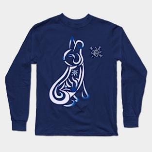 Snow Hare Tribal Design Long Sleeve T-Shirt